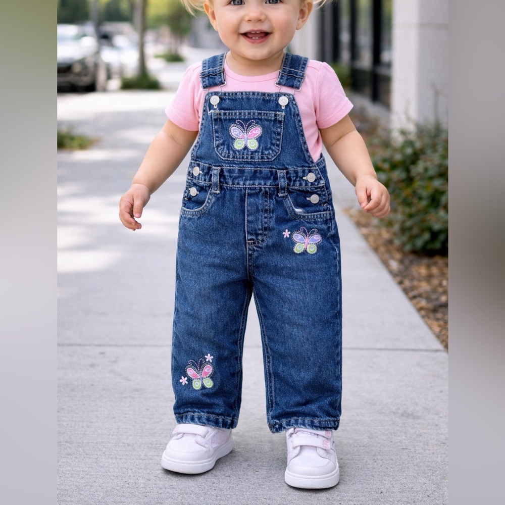 Vintage embroidered overalls size 12 months
